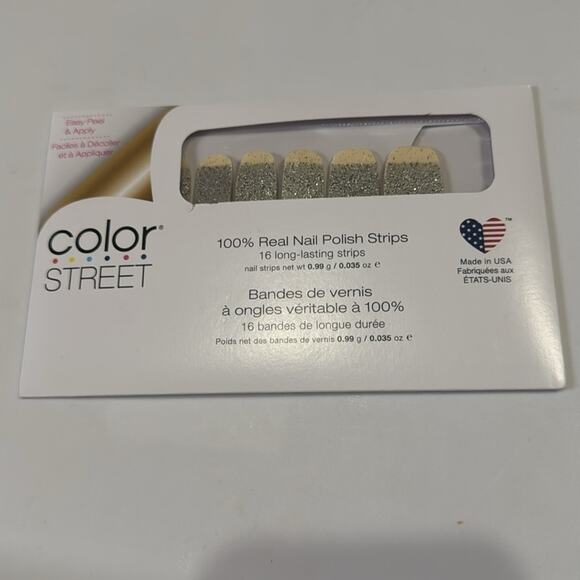 NWT Color Street "Dripping in Diamonds" Silver Glitter Nail Polish Strips - Picture 2 of 4